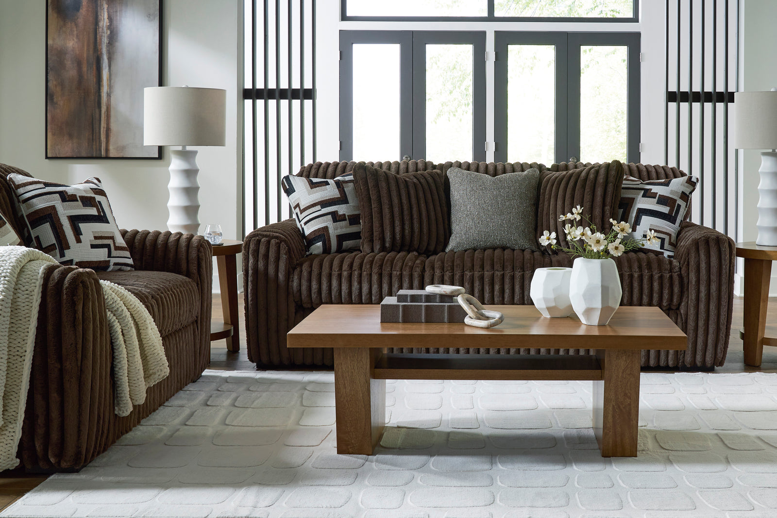 Midnight 98" Chocolate Sofa Sofas ASH