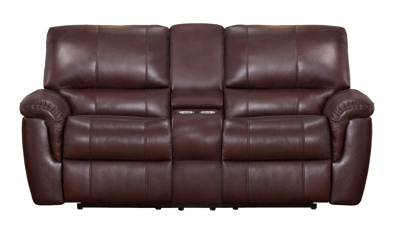 York Brown Leather Reclining Loveseat - MJM Furniture