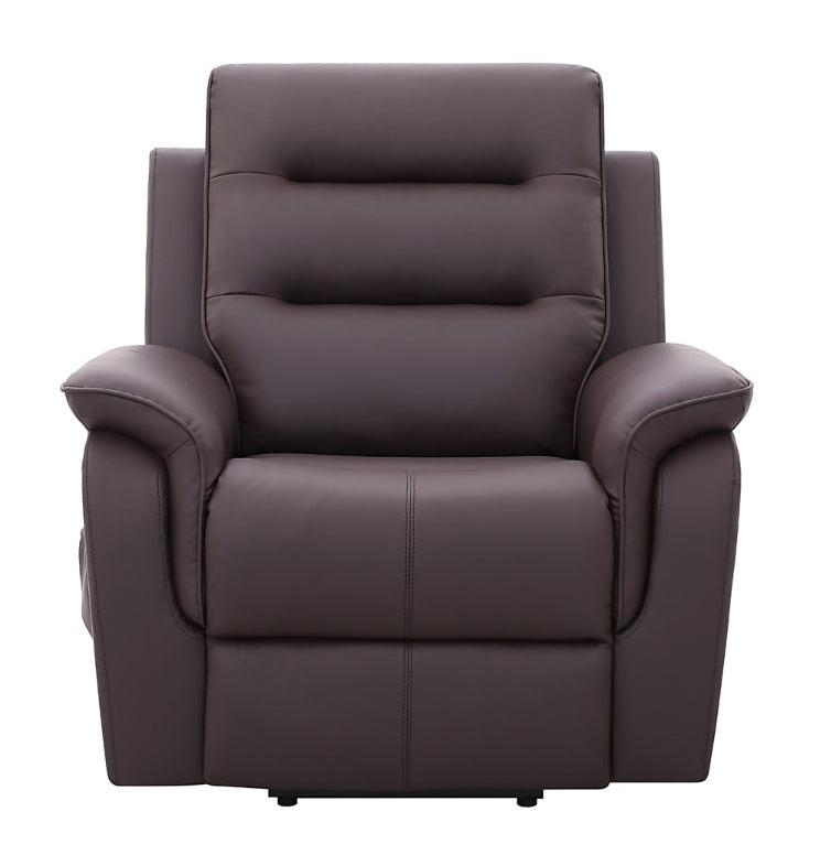 Tudor Brown Faux Leather Power Lift Chair - MJM Furniture