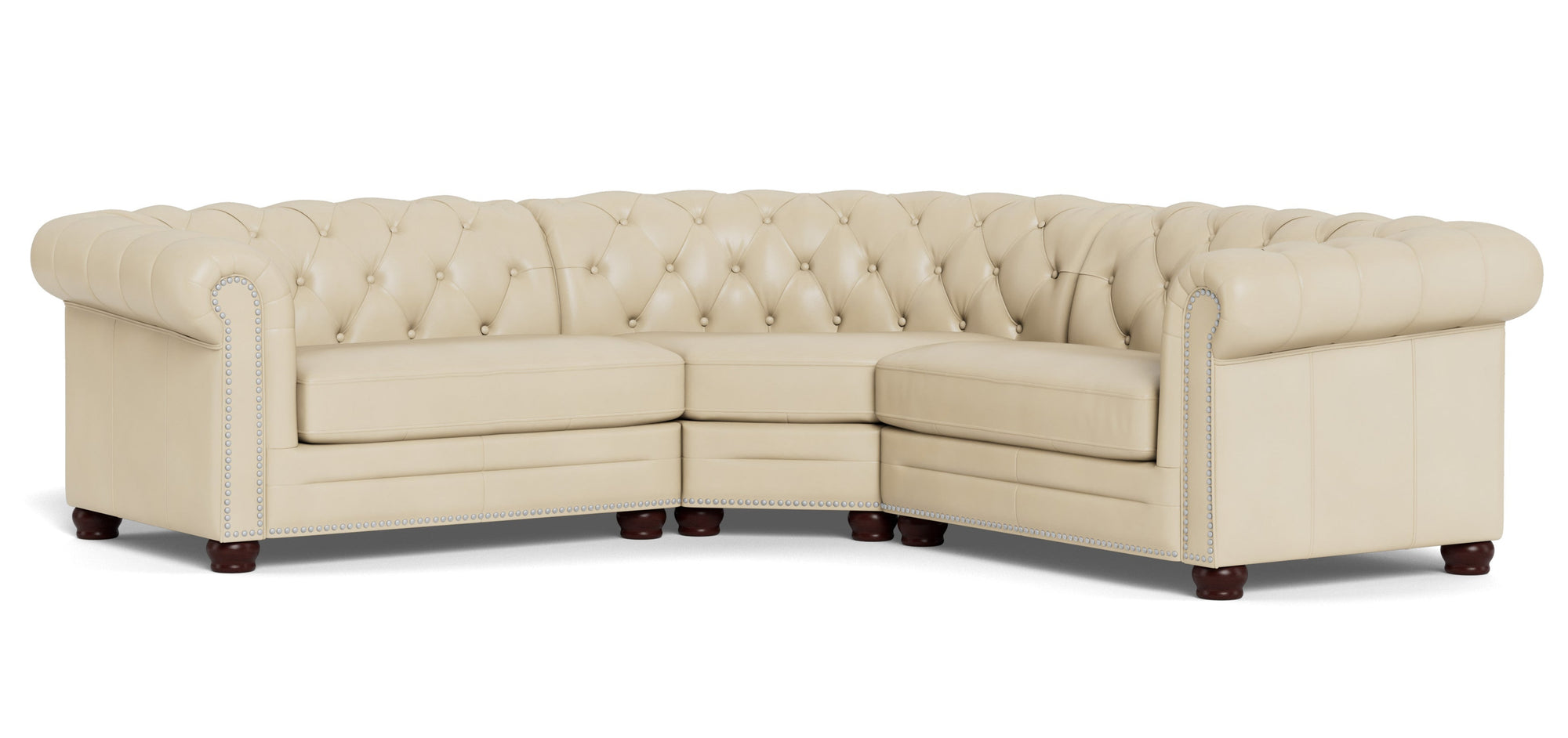 Kennedy Beige Leather Sectional - MJM Furniture