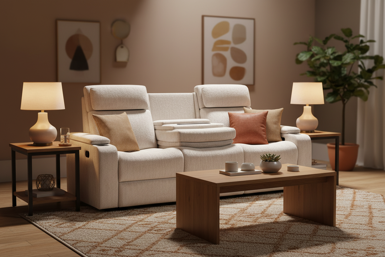 Anders Sand Zero Gravity Power Reclining Console Loveseat - MJM Furniture