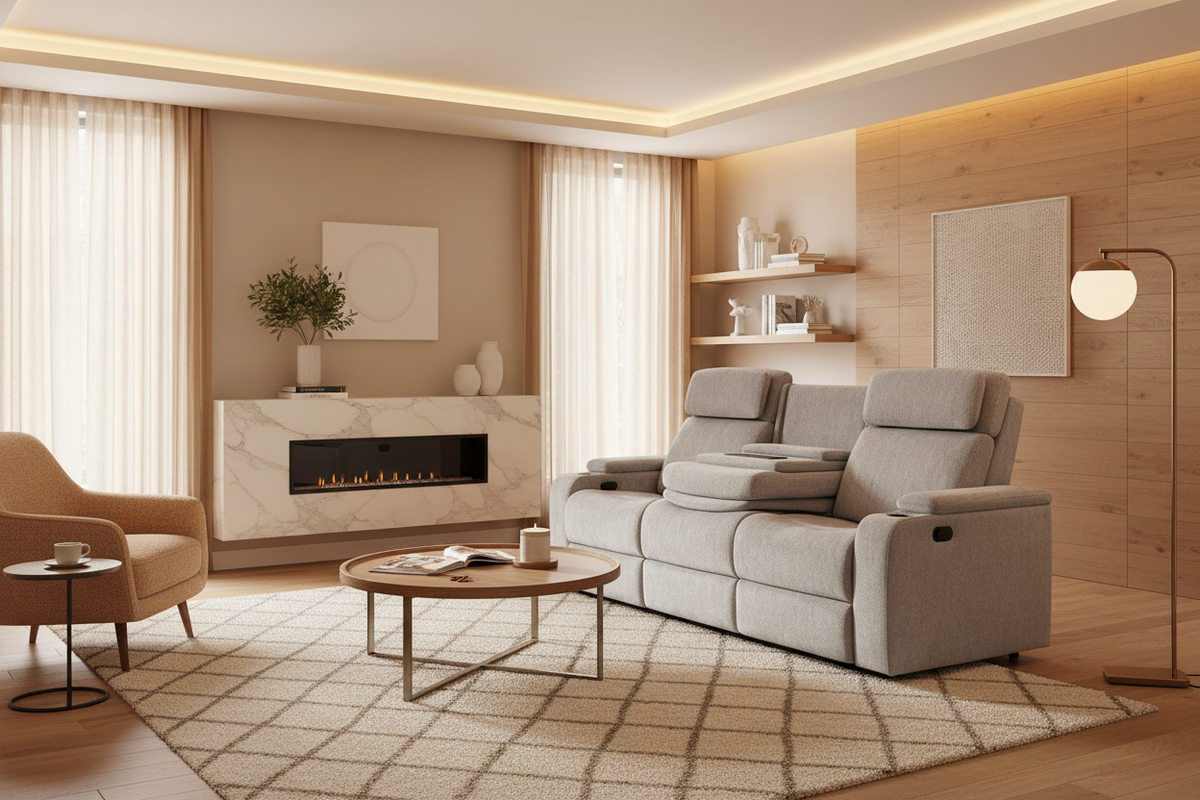 Anders Pewter Zero Gravity Power Reclining Sofa - MJM Furniture