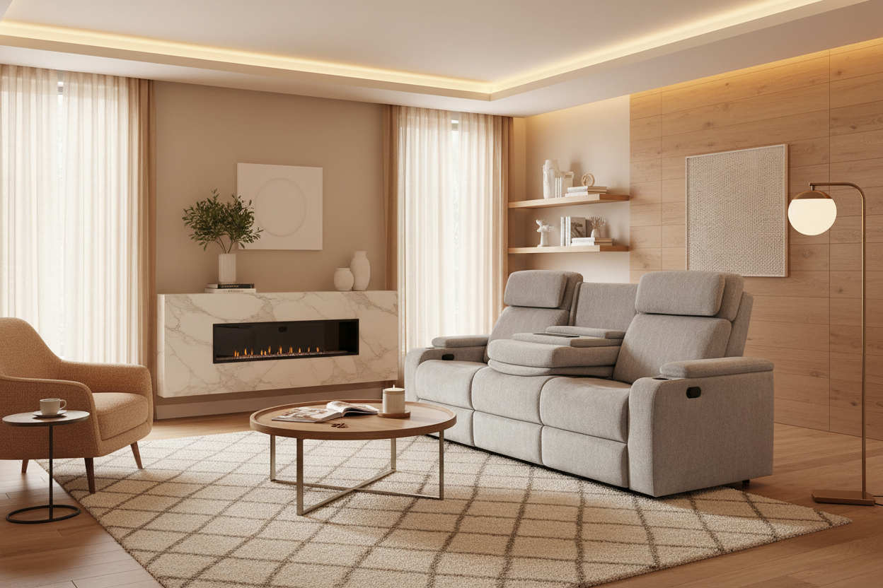 Anders Pewter Zero Gravity Power Reclining Sofa - MJM Furniture