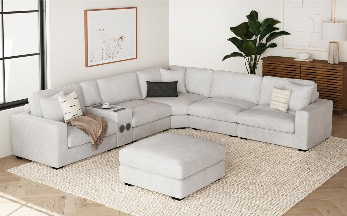 Lounge Stone Modular 6 Piece Sectional