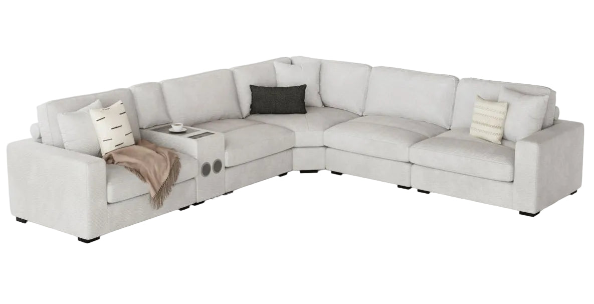 Lounge Stone Modular 6 Piece Sectional