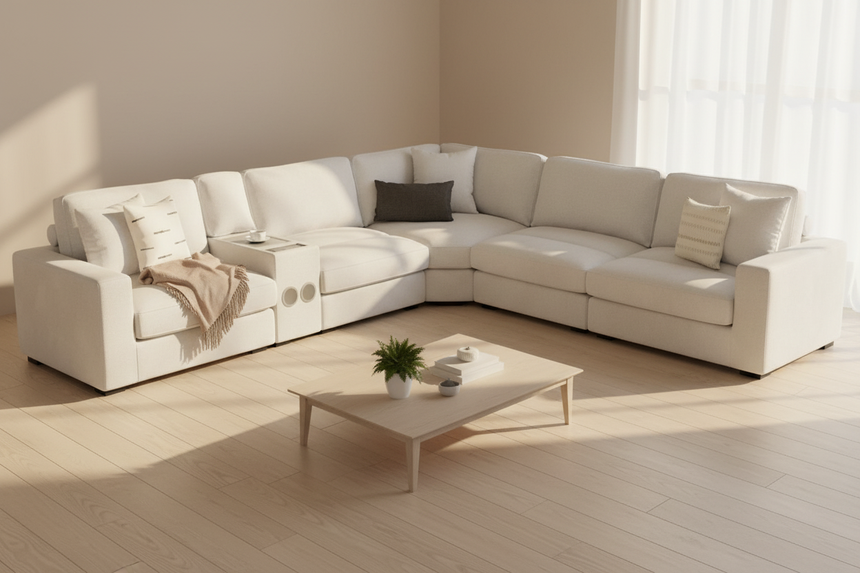 Lounge Stone Modular 6 Piece Sectional - MJM Furniture