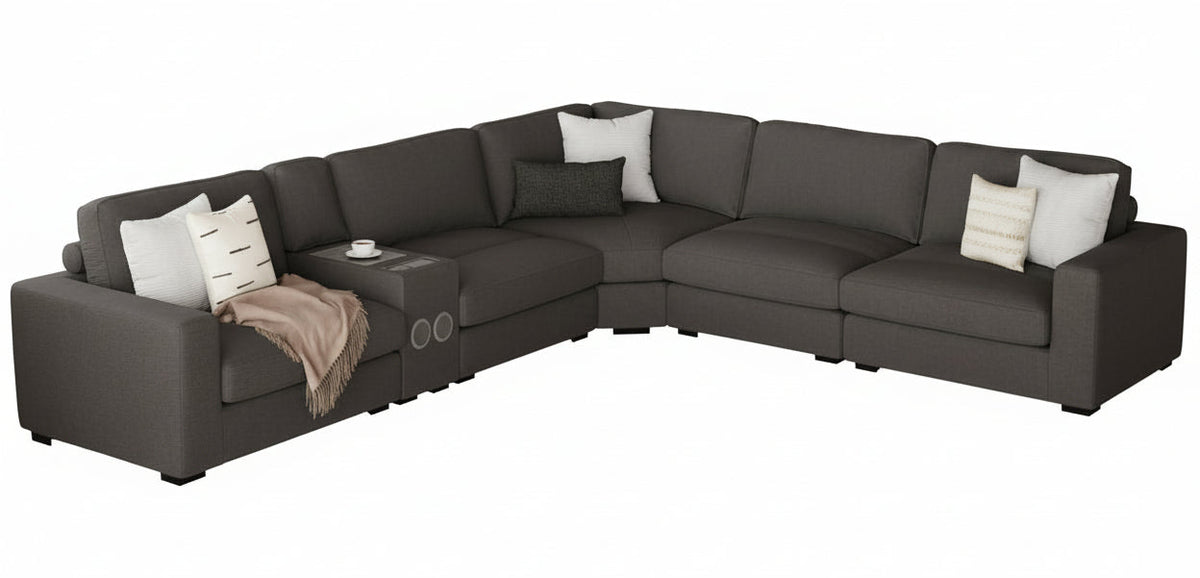 Lounge Charcoal Modular 6 Piece Sectional