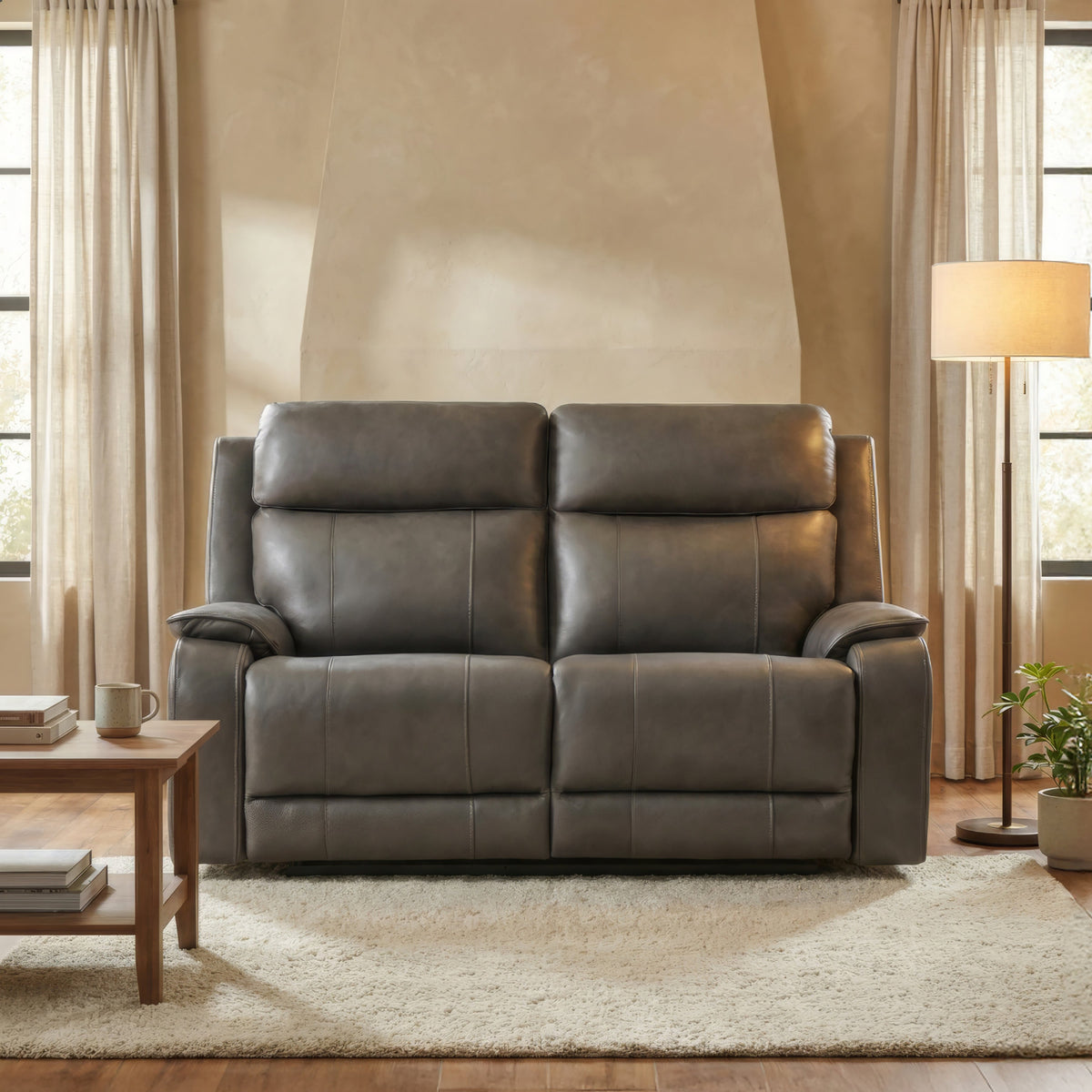 Bennett Charcoal 60" Power Reclining Loveseat - MJM Furniture