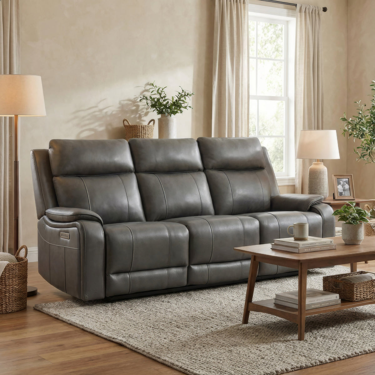 Bennett Charcoal 84" Power Reclining Sofa - MJM Furniture
