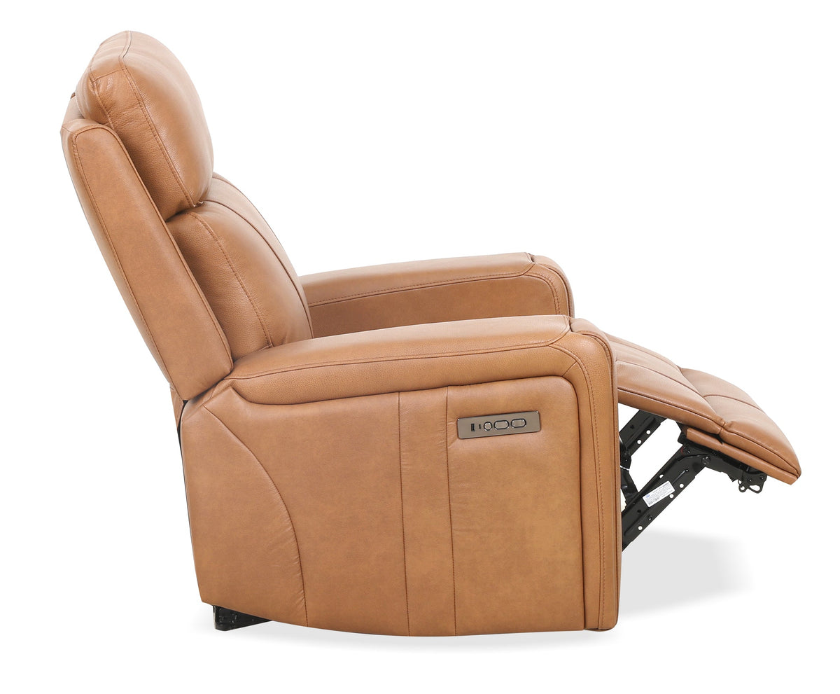 Brooks 37" Cognac Leather Power Glider Reclining Chair - MJM Furniture