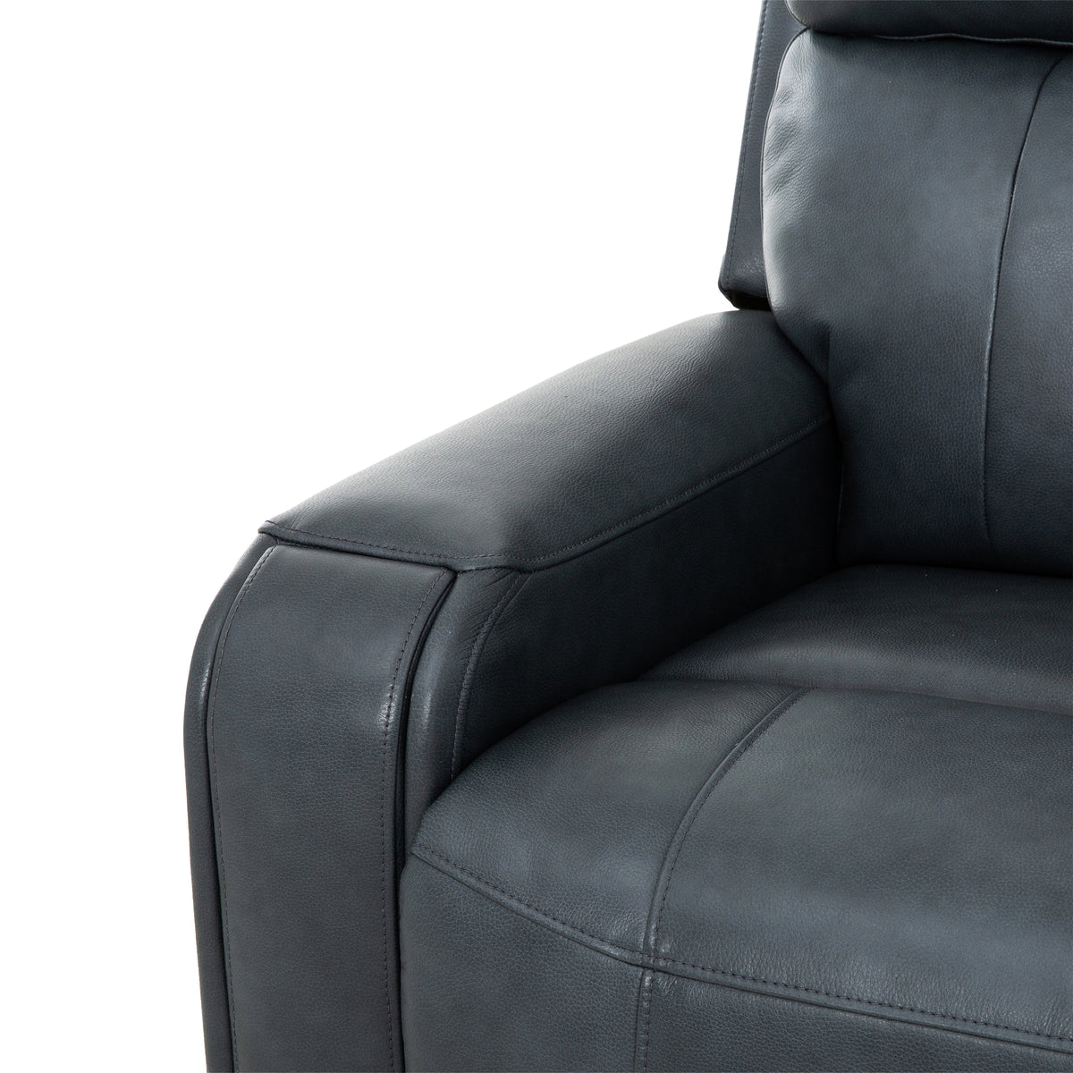 Brooks 37" Blue Leather Power Glider Reclining Chair - MJM Furniture