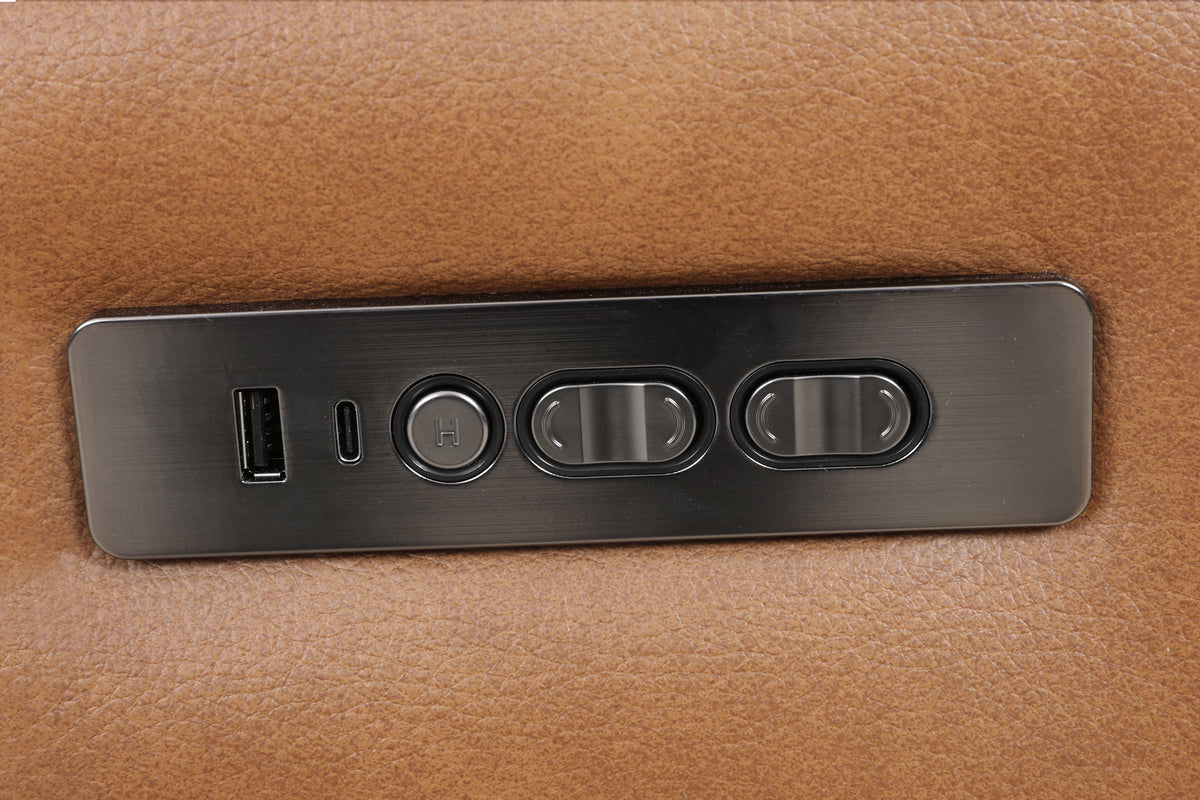 Brooks 37" Cognac Leather Power Glider Reclining Chair - MJM Furniture