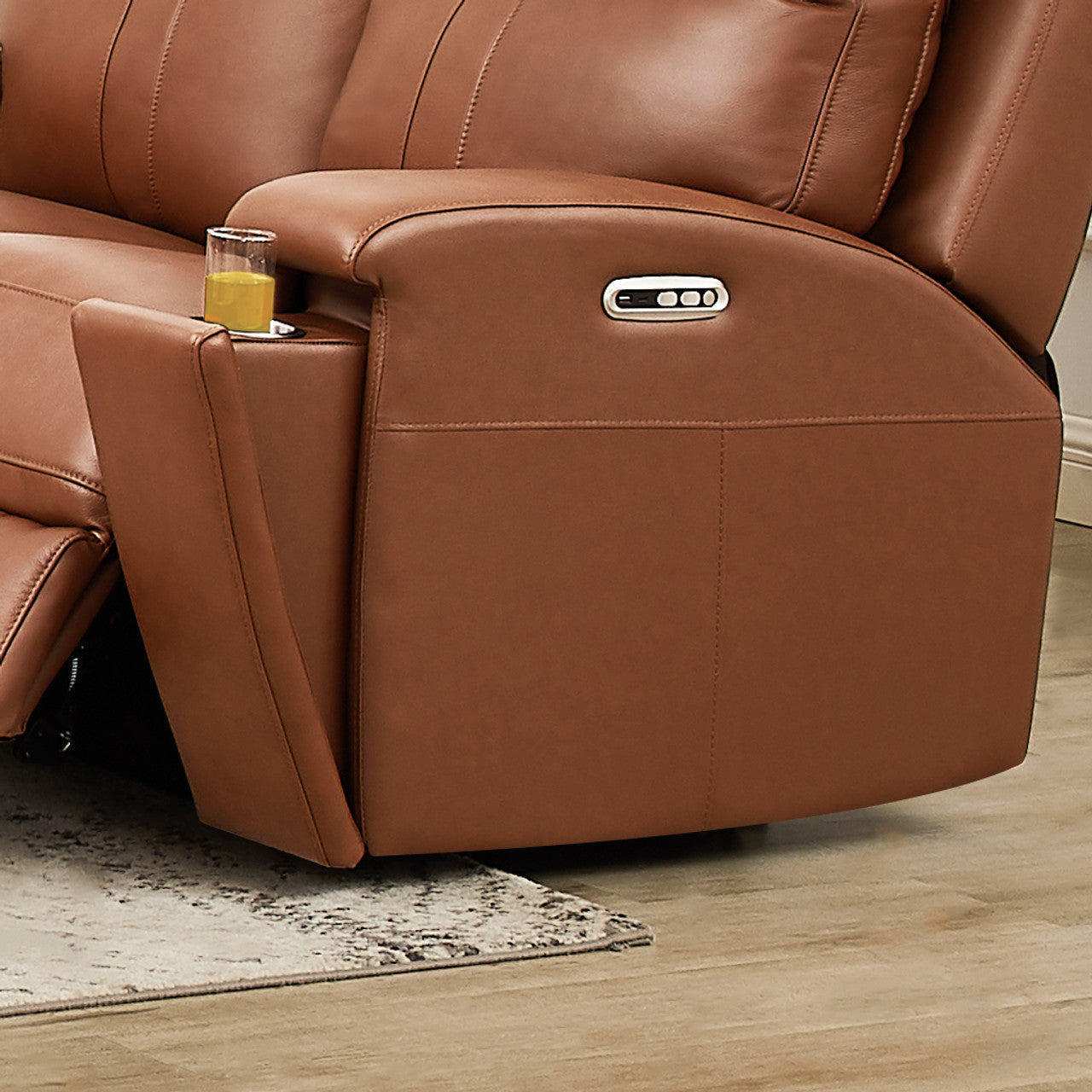 Venice Cognac Leather Power Reclining Chair - MJM Furniture