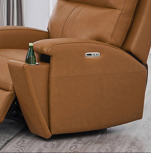 Venice Cognac Leather Zero Gravity Power Reclining Chair - MJM Furniture