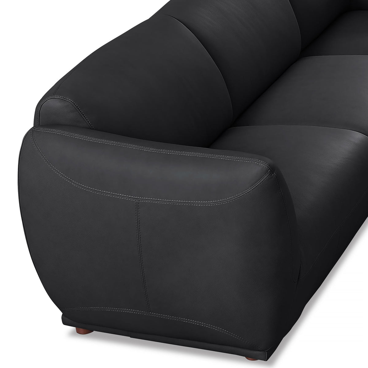 Moon Black Leather Sectional - MJM Furniture