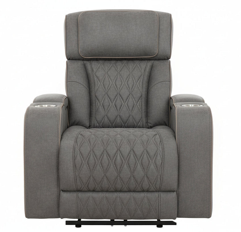 Emerson 37" Charcoal Power Glider Reclining Chair - MJM Furniture