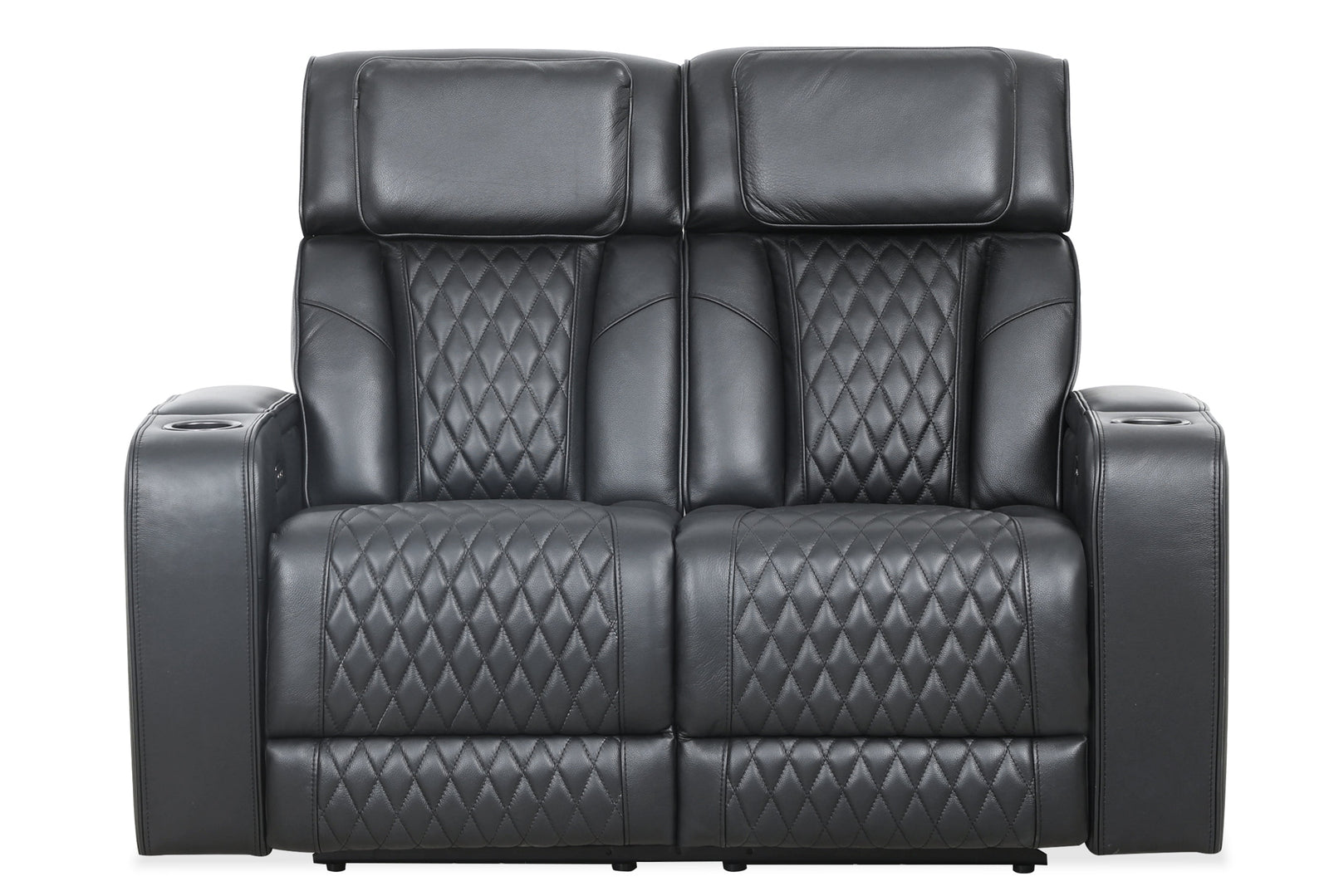 Emerson 58" Black Power Reclining Loveseat - MJM Furniture