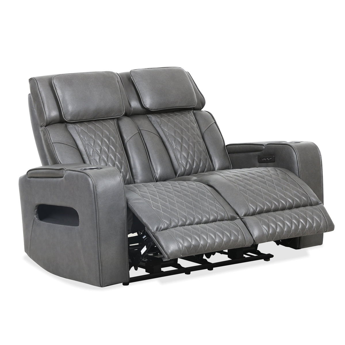 Emerson 58" Charcoal Power Reclining Loveseat - MJM Furniture