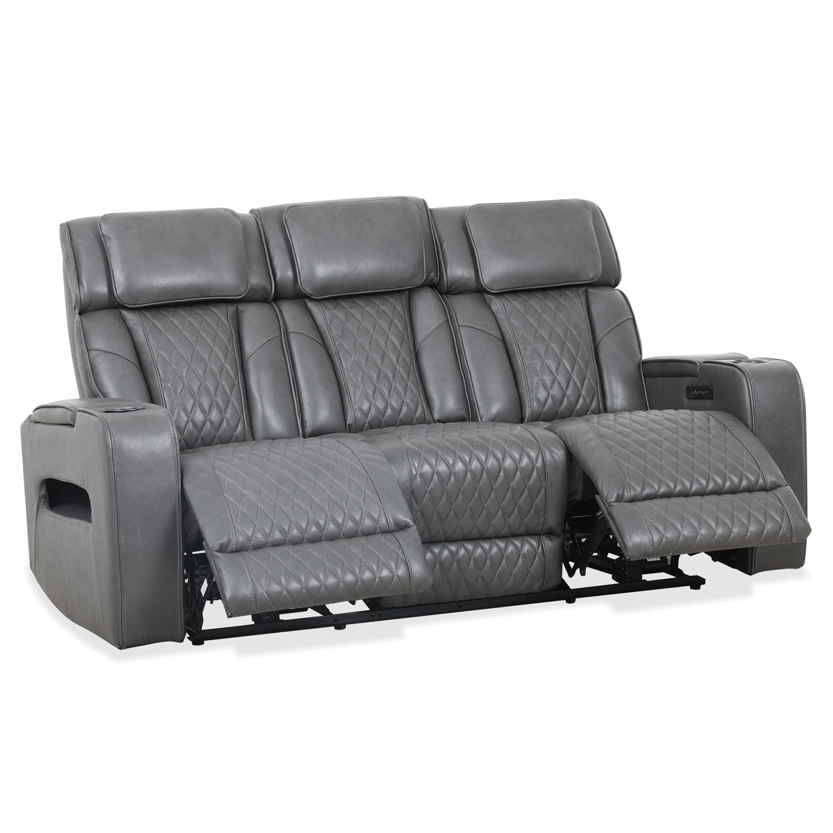 Emerson 78" Charcoal Power Reclining Sofa - MJM Furniture