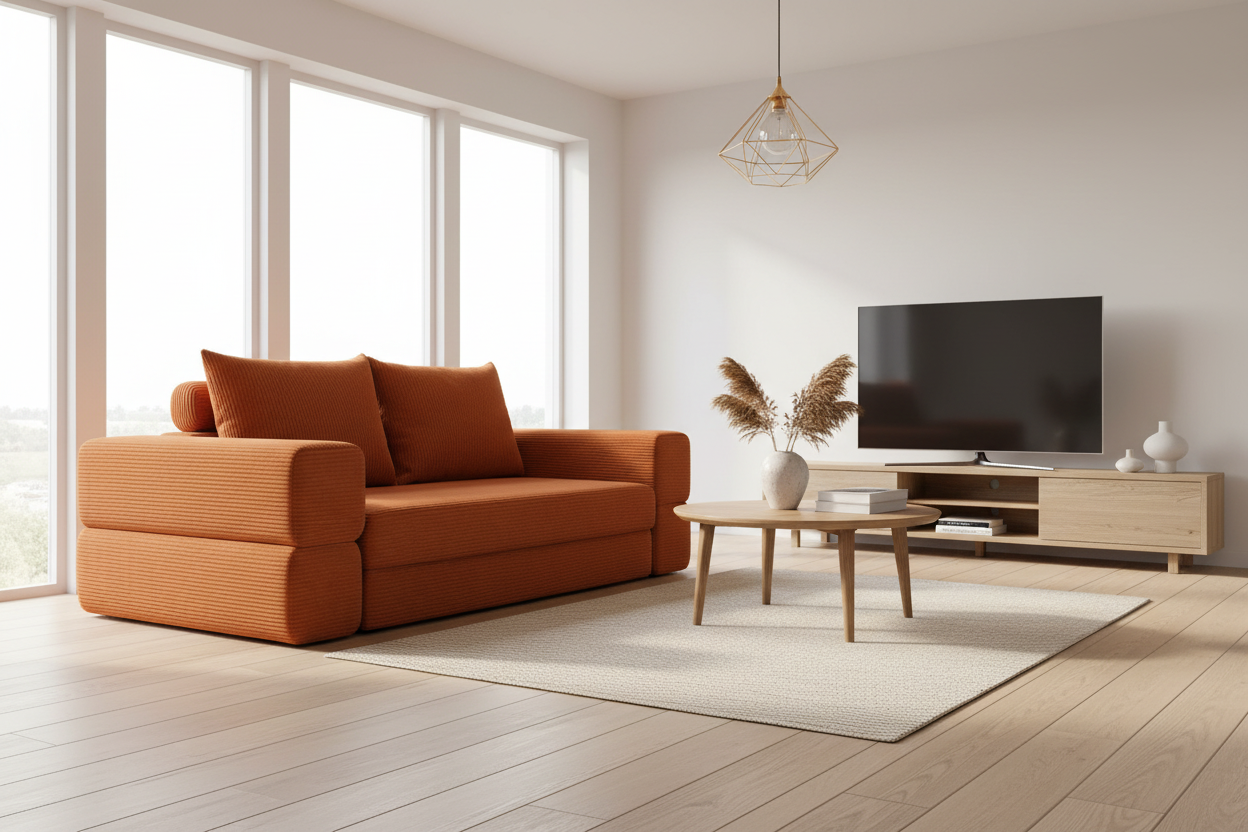 Remi 80.7" Burnt Orange Sofa Bed - MJM Furniture