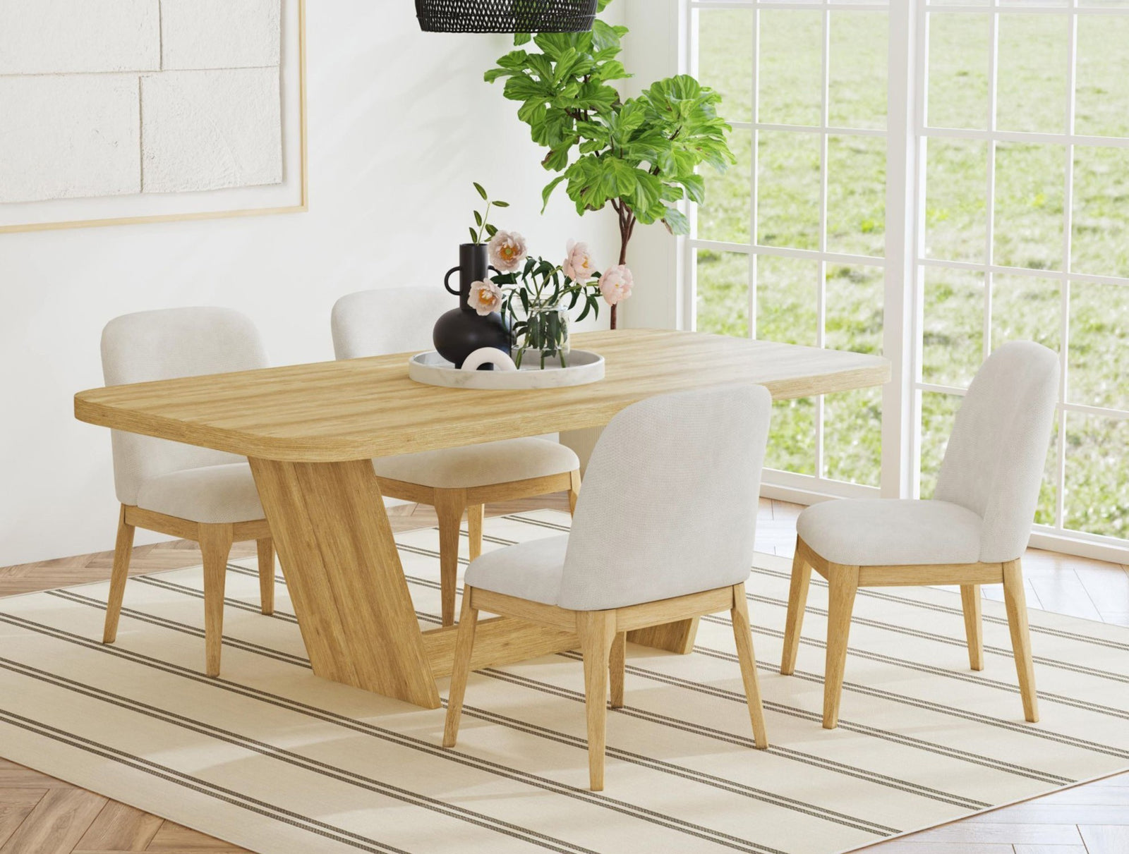 Lex 90" Natural Dining Table - MJM Furniture