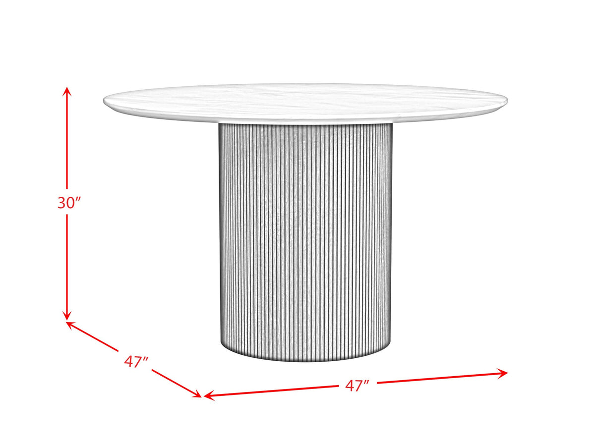 Quinn Natural Faux Marble Round Dining Table - MJM Furniture