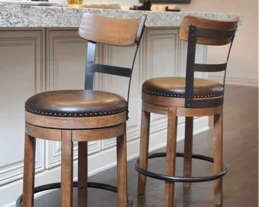 Pinnadel Swivel Barstool (Set of 2) - MJM Furniture