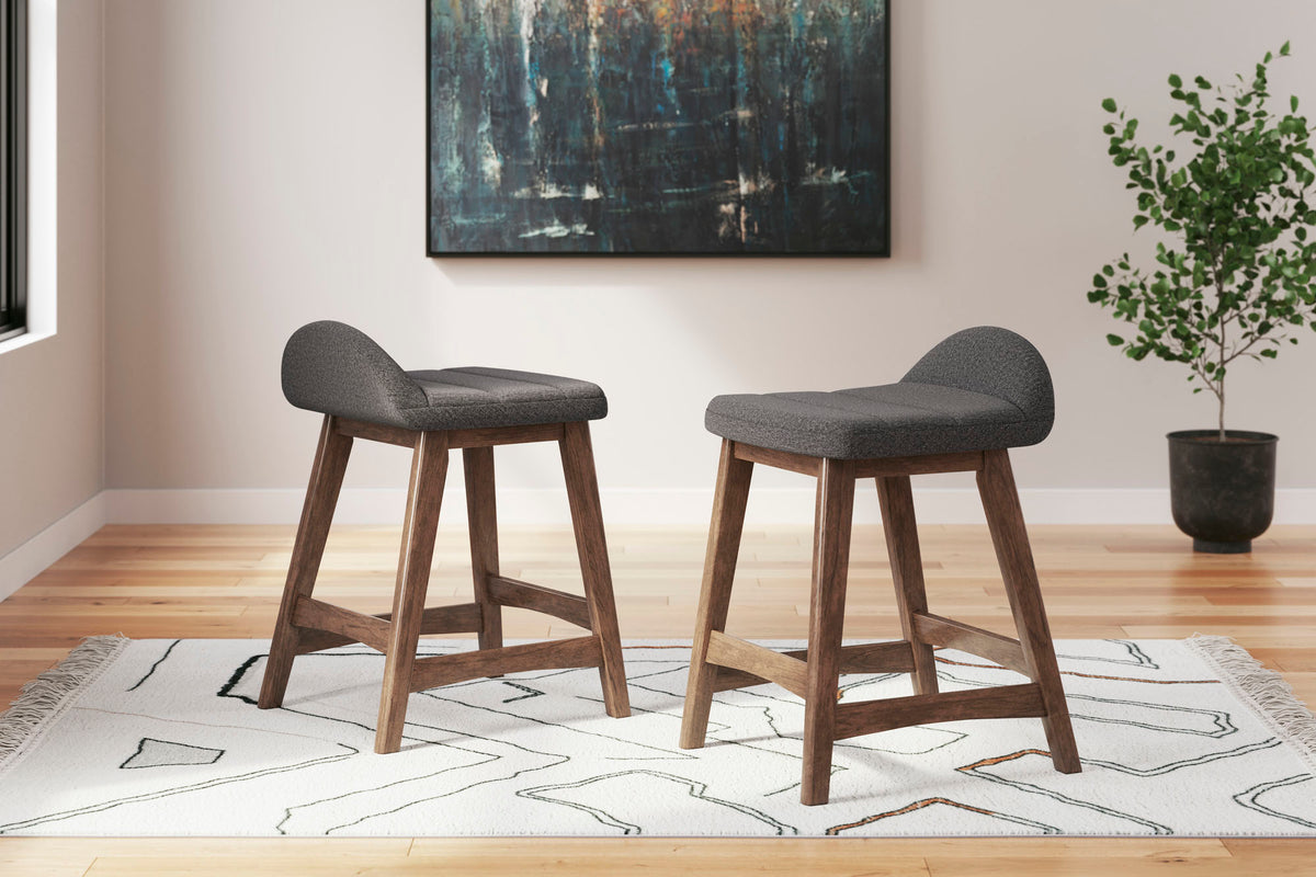 Lyncott Charcoal Counter Stool - MJM Furniture
