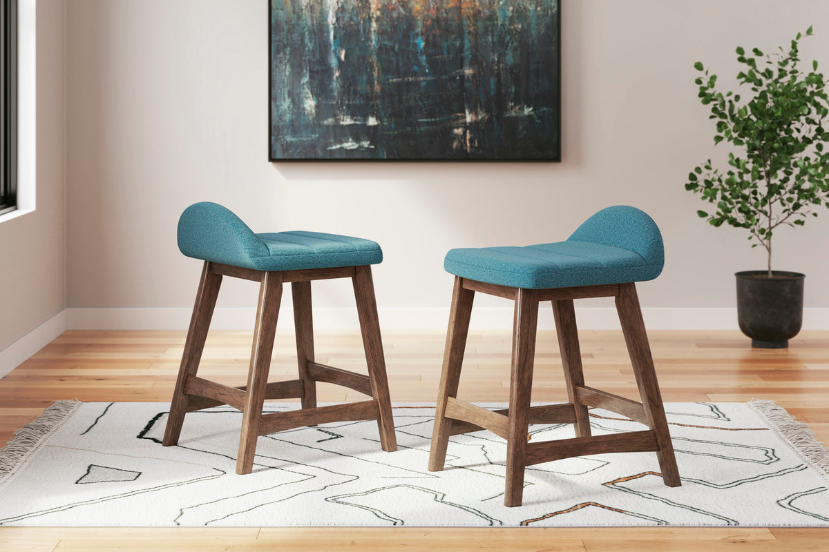 Lyncott Blue Counter Stool - MJM Furniture
