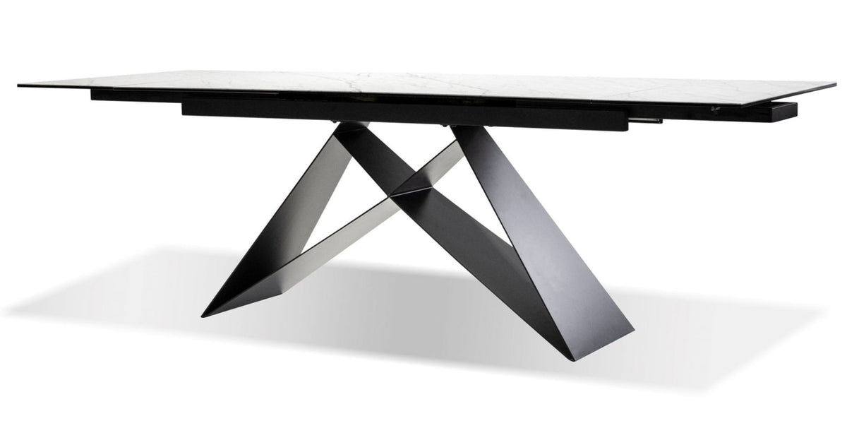 The W Carrera White Ceramic Extendable Dining Table - MJM Furniture