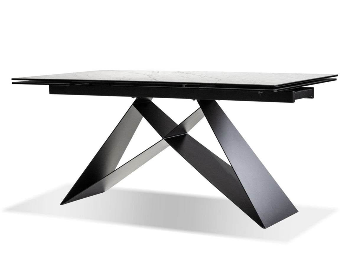 The W Carrera White Ceramic Extendable Dining Table - MJM Furniture