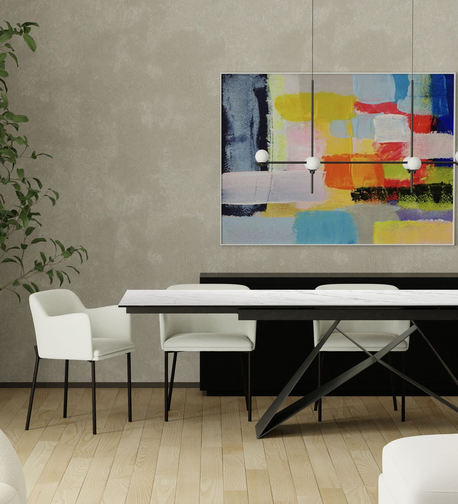 The W Carrera White Ceramic Extendable Dining Table - MJM Furniture