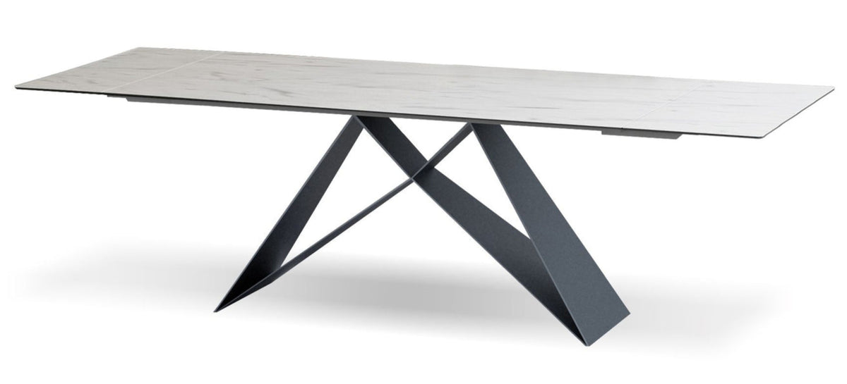 The W Carrera White Ceramic Extendable Dining Table - MJM Furniture