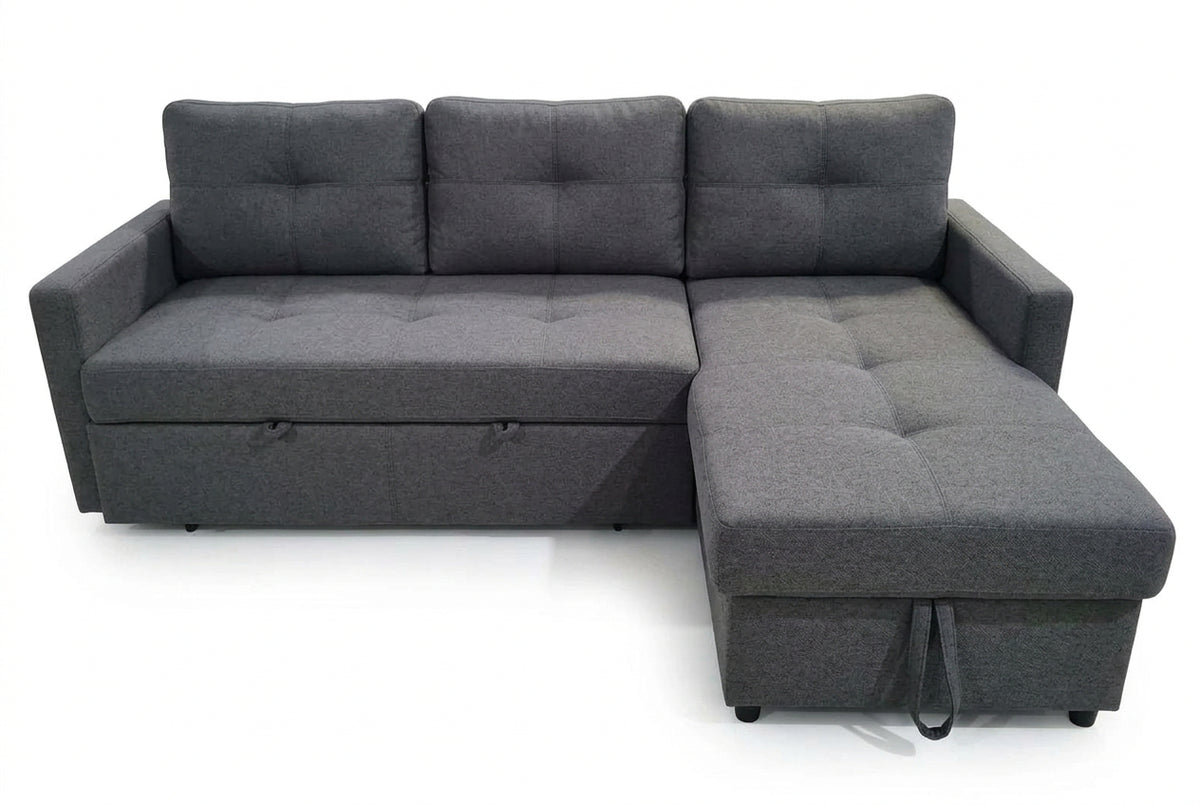 Logan Dark Gray Reversible Sleeper Sectional