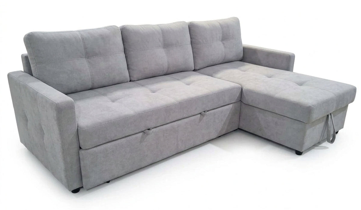 Logan Light Gray Reversible Sleeper Sectional