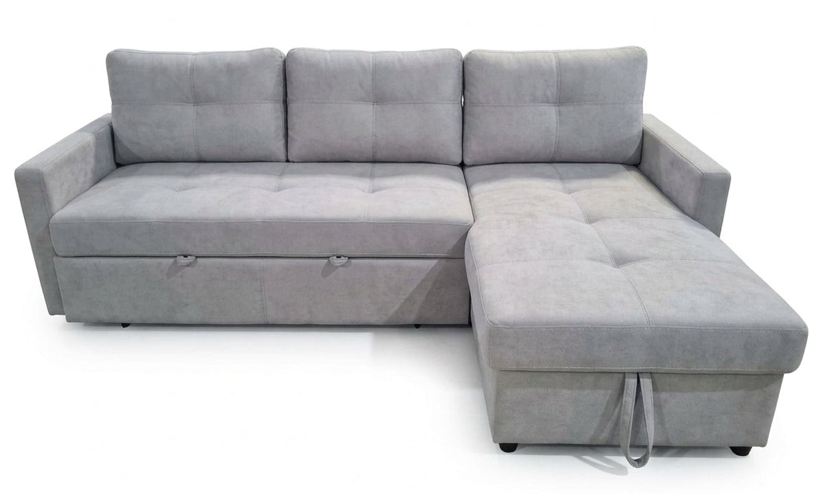 Logan Light Gray Reversible Sleeper Sectional