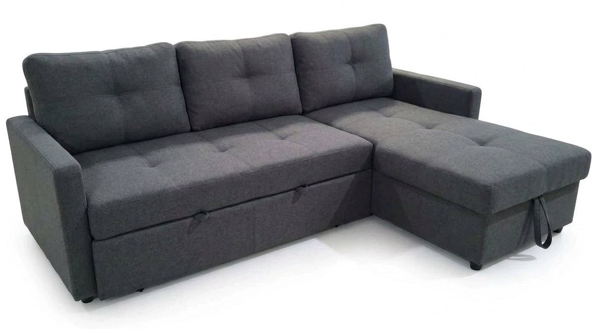 Logan Dark Gray Reversible Sleeper Sectional
