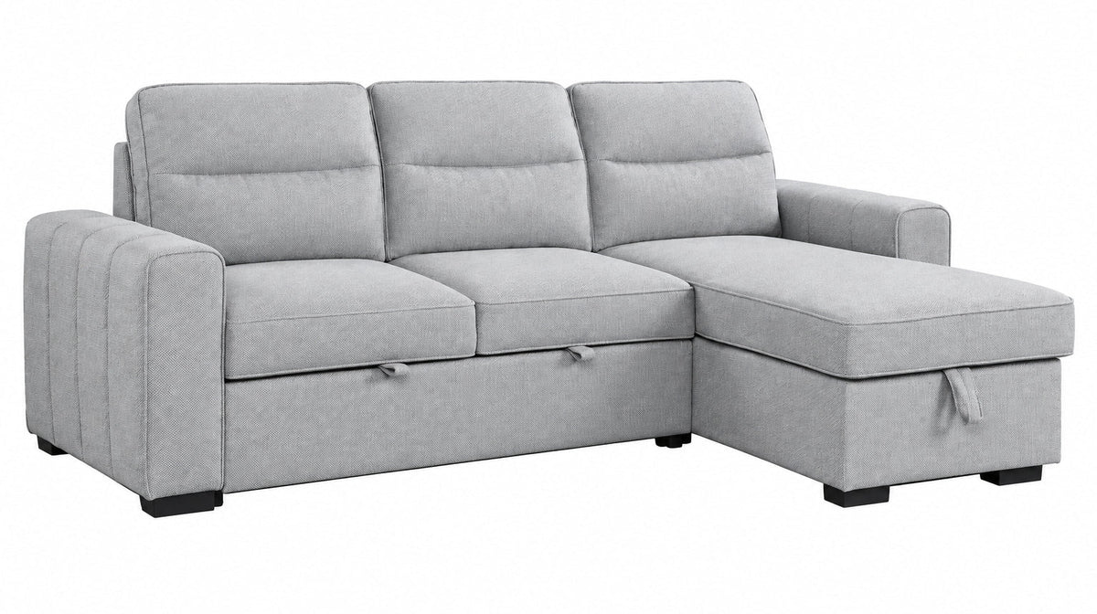 Oliver Light Gray Reversible Sleeper Sectional