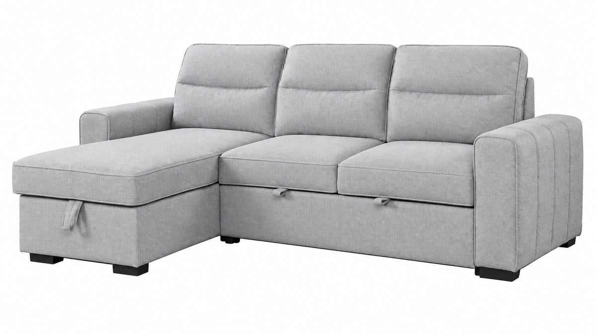 Oliver Light Gray Reversible Sleeper Sectional