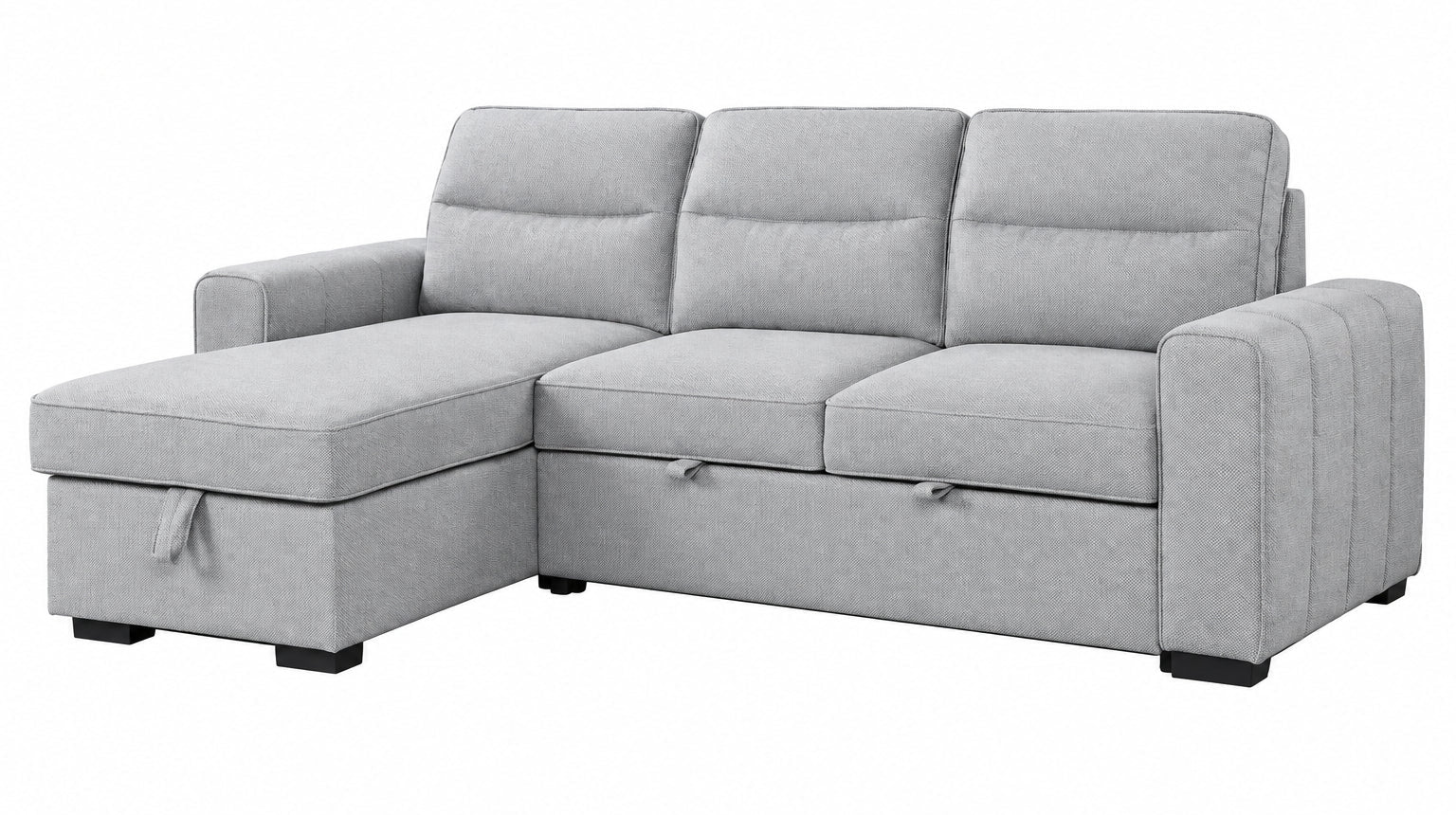 Oliver Light Gray Reversible Sleeper Sectional Sleeper Sectionals INF