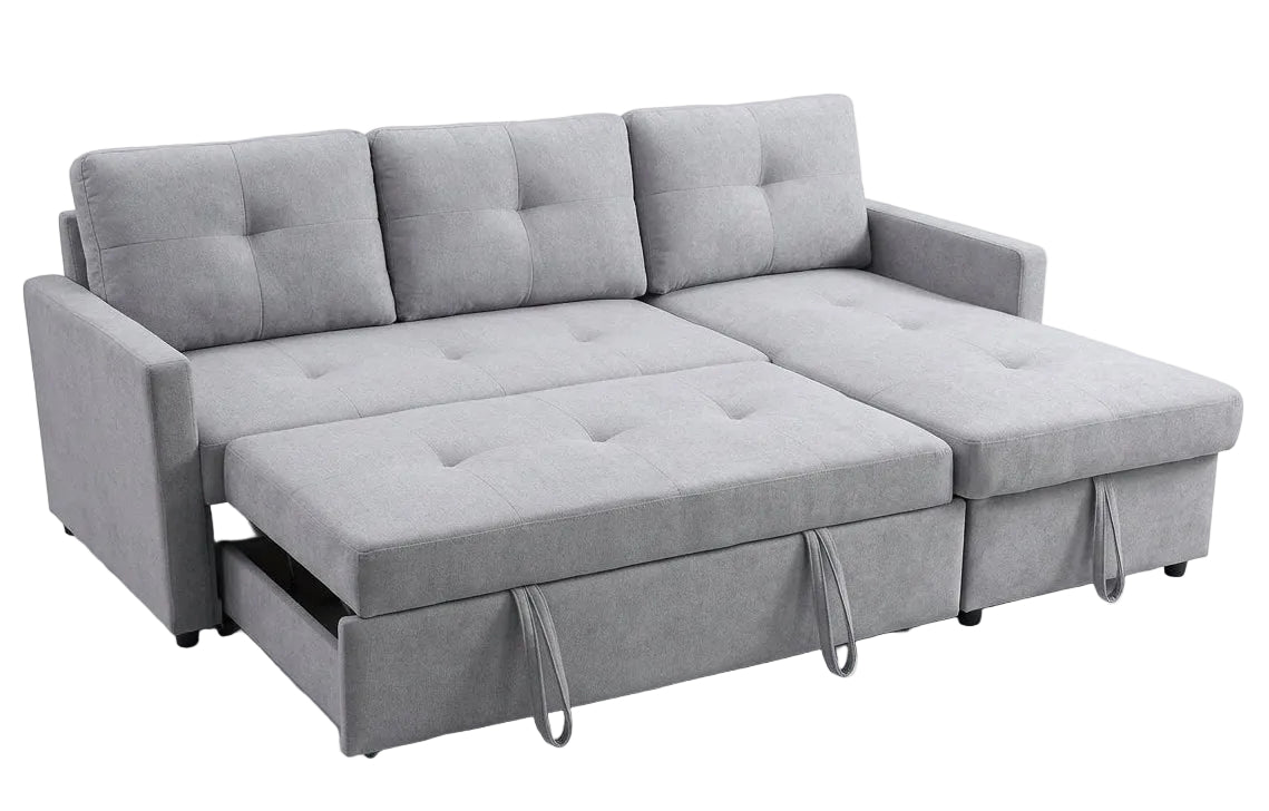 Logan Light Gray Reversible Sleeper Sectional