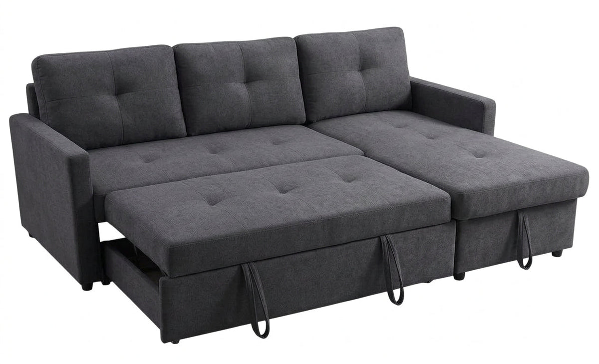 Logan Dark Gray Reversible Sleeper Sectional