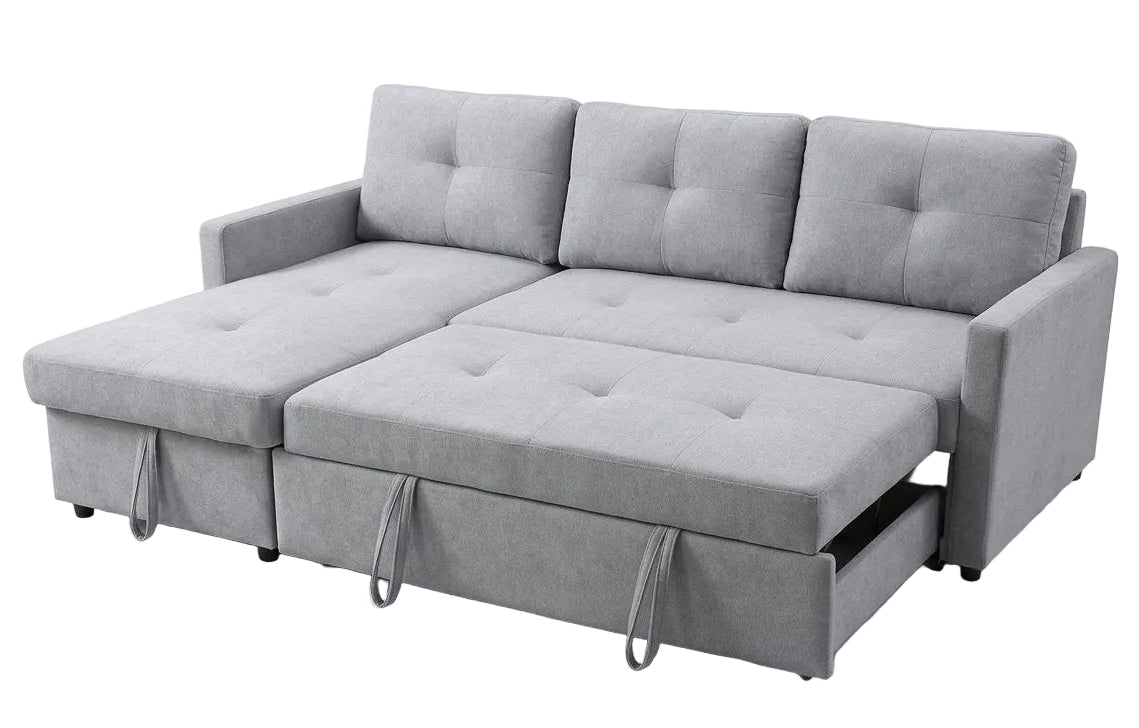 Logan Light Gray Reversible Sleeper Sectional