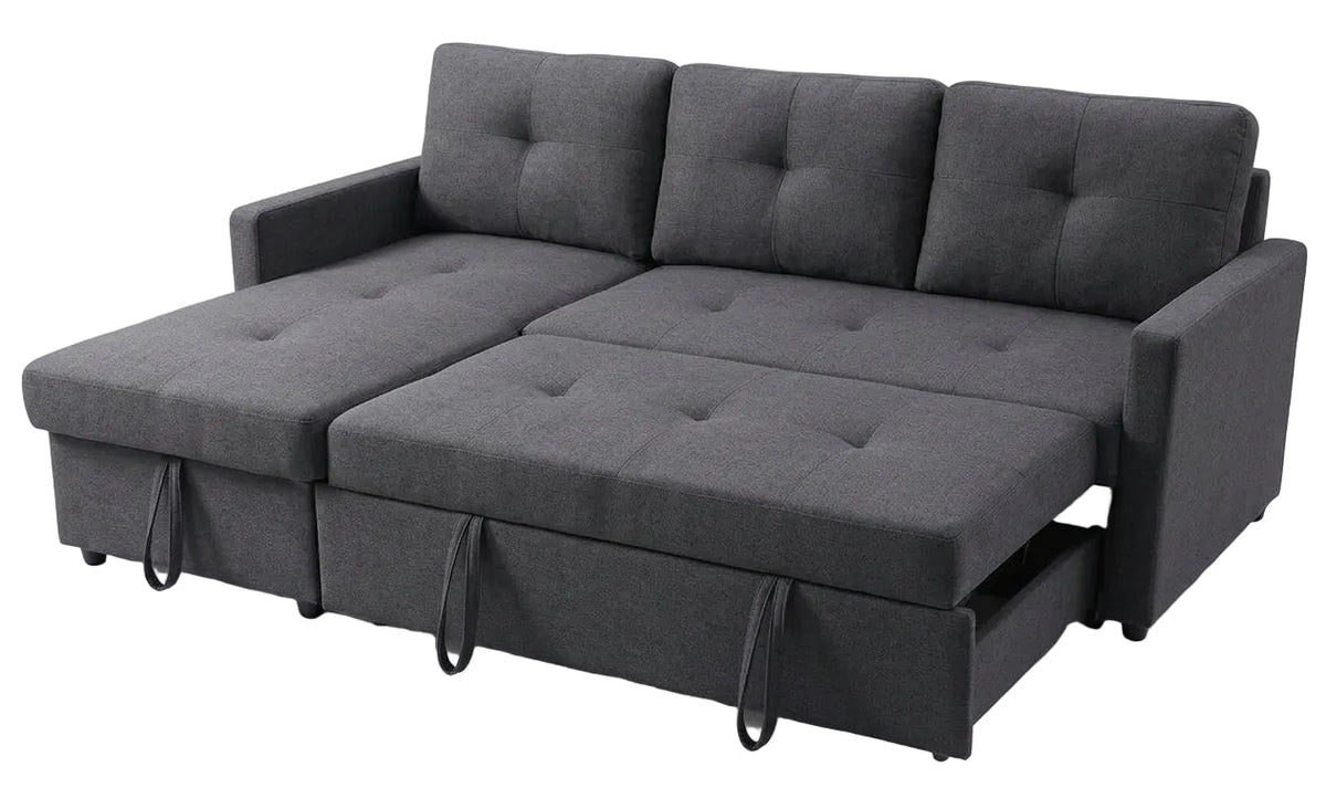 Logan Dark Gray Reversible Sleeper Sectional