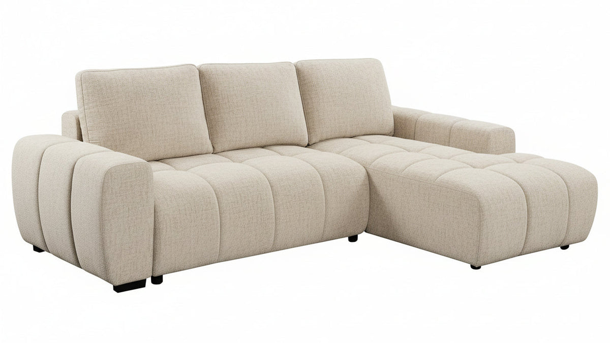Ellis Beige Sleeper Sectional - MJM Furniture