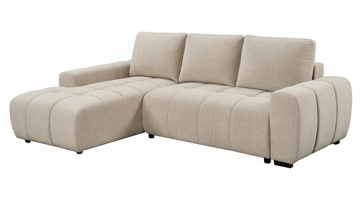Ellis Beige Sleeper Sectional - MJM Furniture