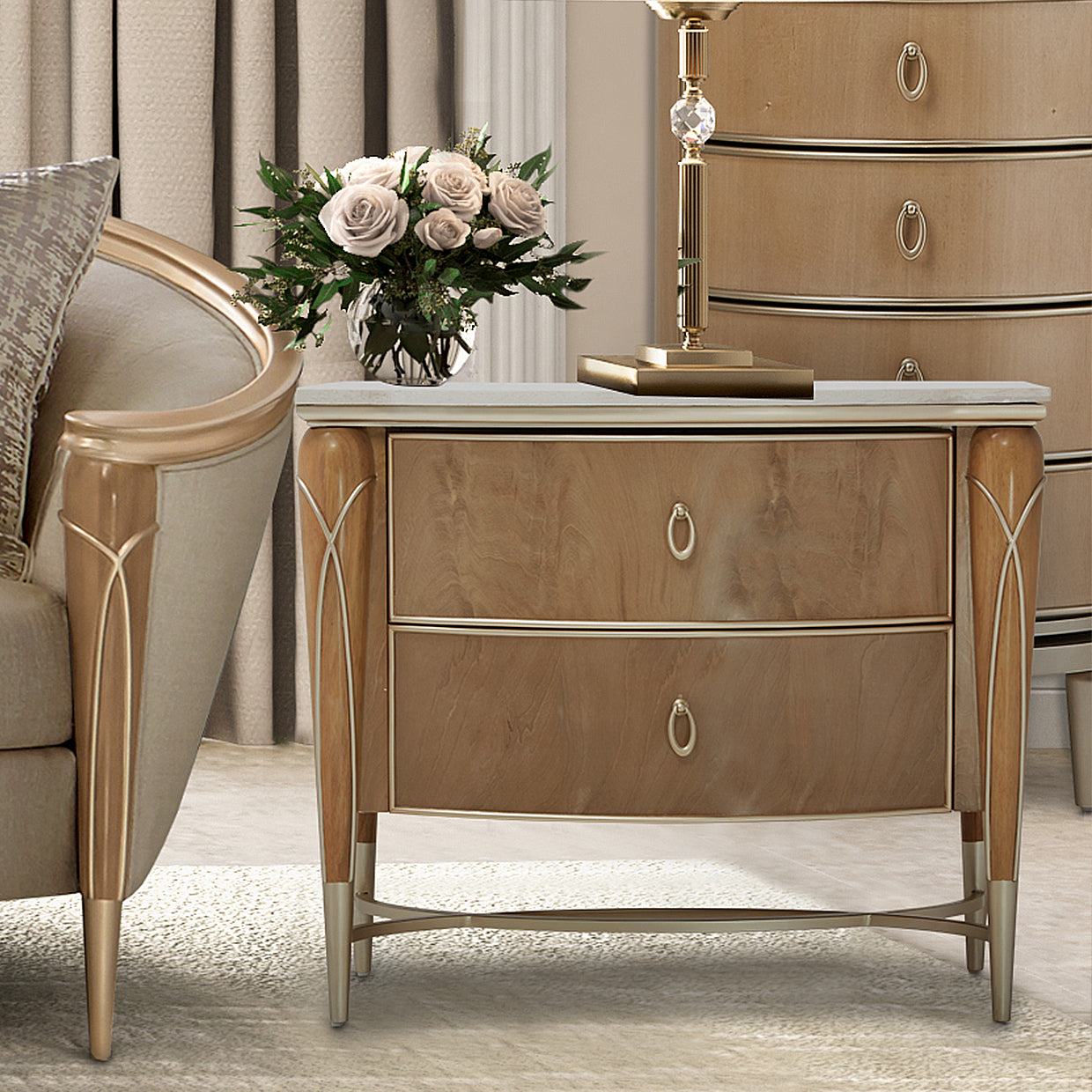 Villa Cherie Caramel Nightstand - MJM Furniture