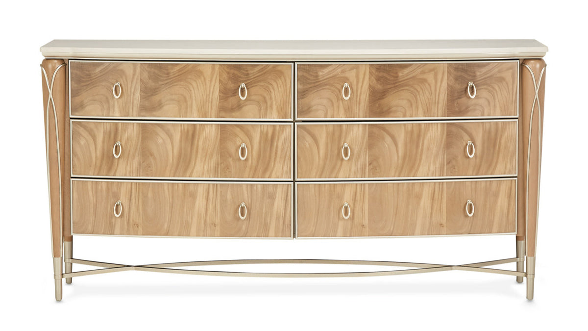 Villa Cherie Caramel Dresser &amp; Mirror - MJM Furniture