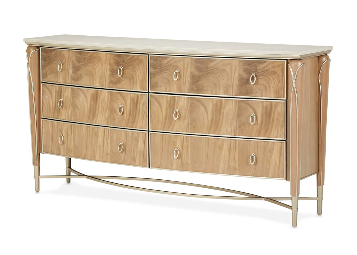 Villa Cherie Caramel Dresser &amp; Mirror - MJM Furniture