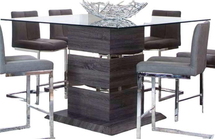 Alpha Charcoal Counter Height Dining Table - MJM Furniture